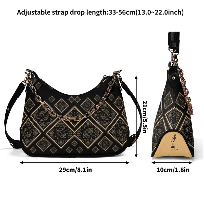 Women's Shoulder Bag With Chain Decoration