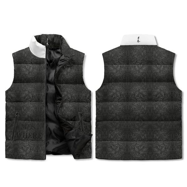 Men's Unisex Lightweight All Over Printing Stand Collar Zip Up Puffer Vest