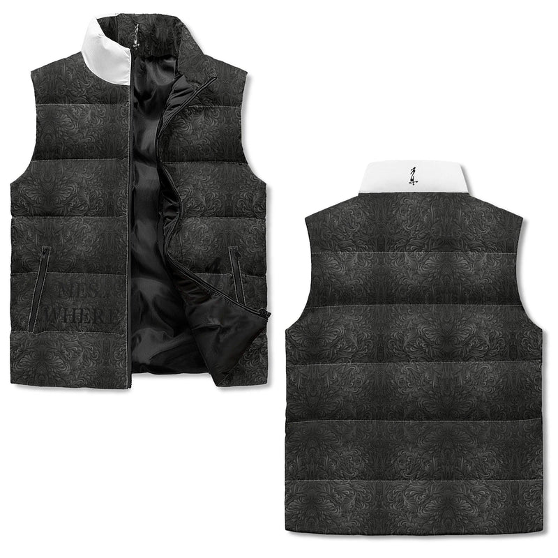 Men's Unisex Lightweight All Over Printing Stand Collar Zip Up Puffer Vest