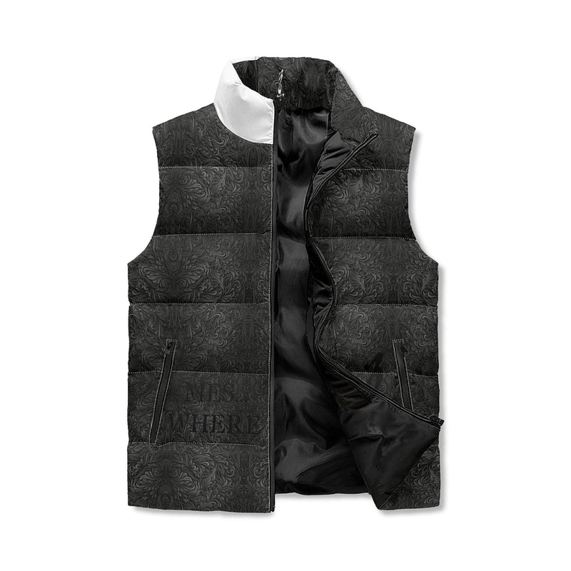 Men's Unisex Lightweight All Over Printing Stand Collar Zip Up Puffer Vest