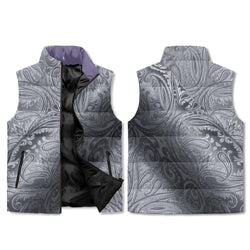 Women's Unisex Lightweight All Over Printing Stand Collar Zip Up Puffer Vest