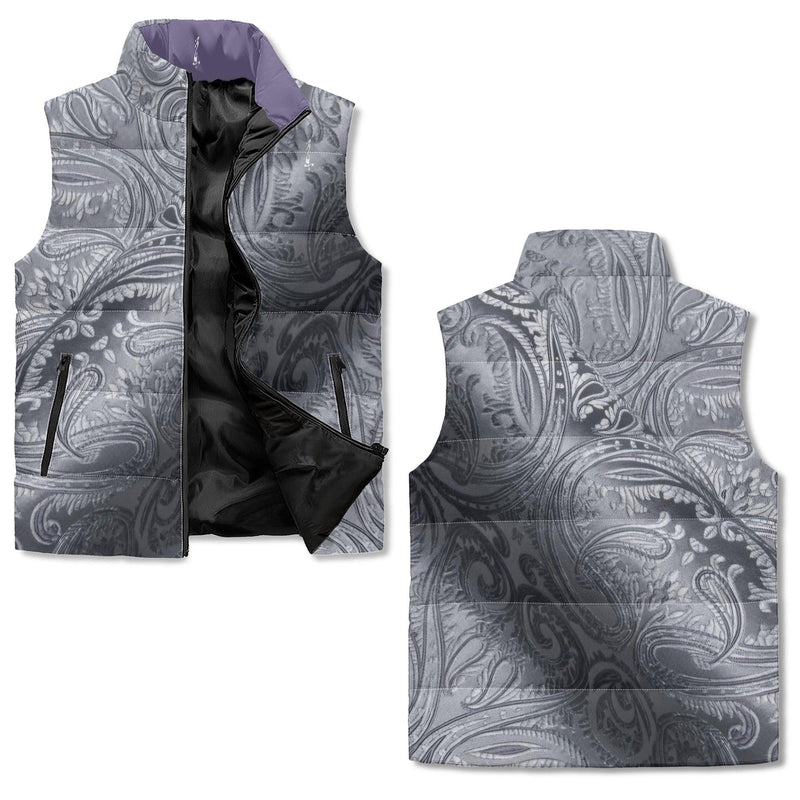 Women's Unisex Lightweight All Over Printing Stand Collar Zip Up Puffer Vest
