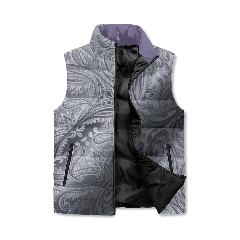 Women's Unisex Lightweight All Over Printing Stand Collar Zip Up Puffer Vest