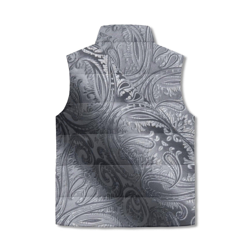 Women's Unisex Lightweight All Over Printing Stand Collar Zip Up Puffer Vest