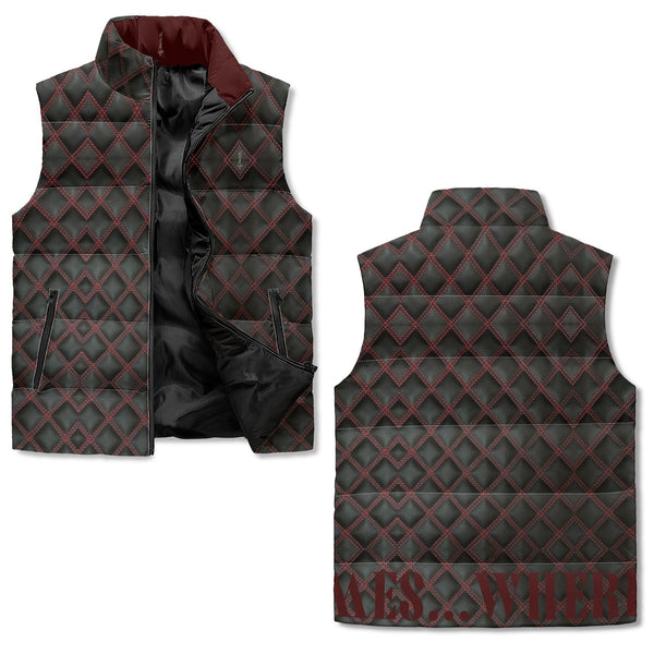 Men's Unisex Lightweight All Over Printing Stand Collar Zip Up Puffer Vest