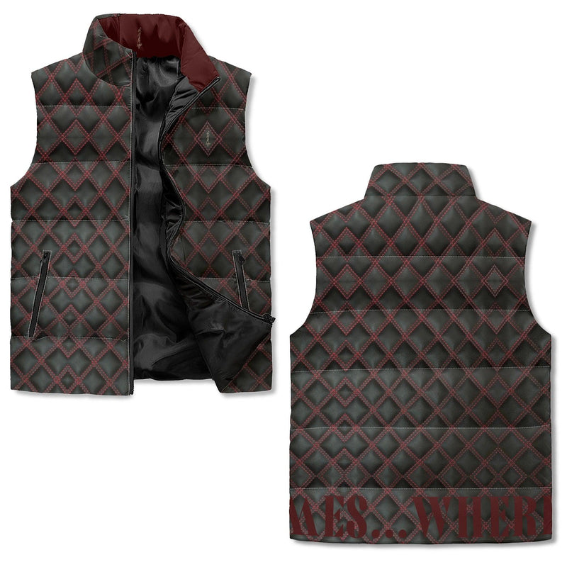 Men's Unisex Lightweight All Over Printing Stand Collar Zip Up Puffer Vest
