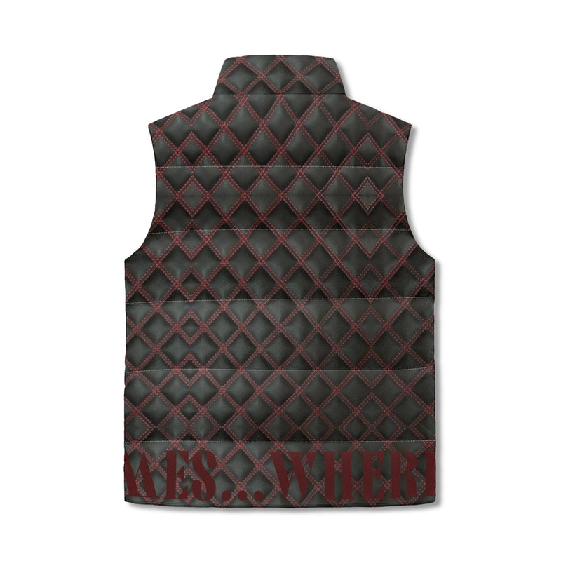 Men's Unisex Lightweight All Over Printing Stand Collar Zip Up Puffer Vest
