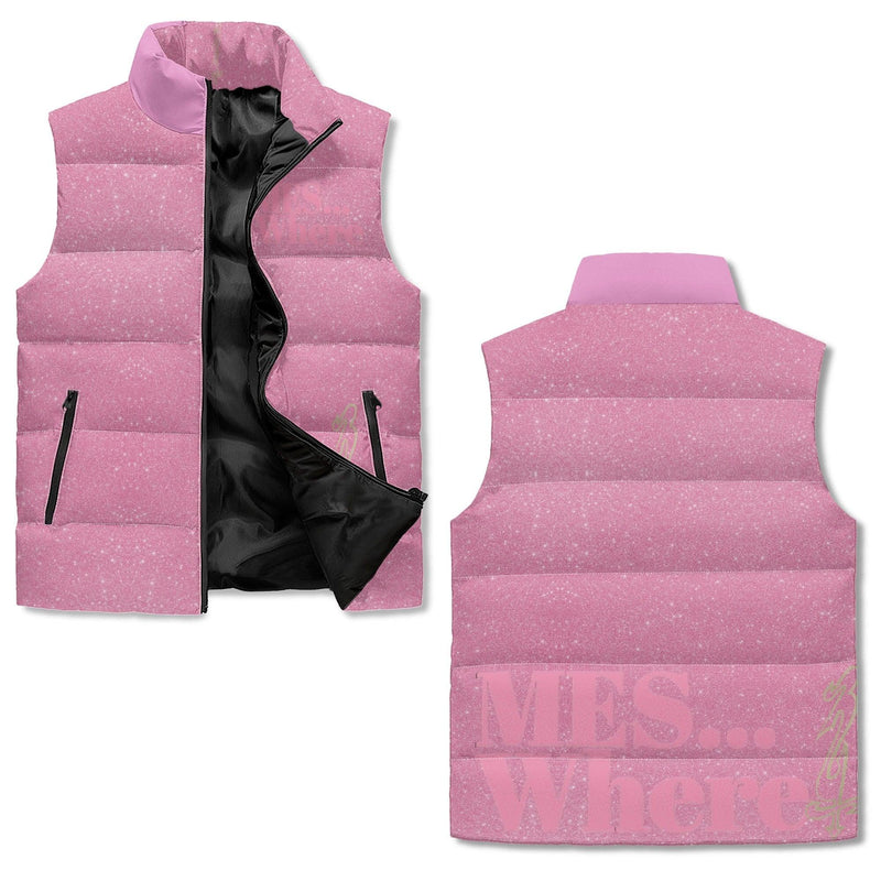 Women's Unisex Lightweight All Over Printing Stand Collar Zip Up Puffer Vest