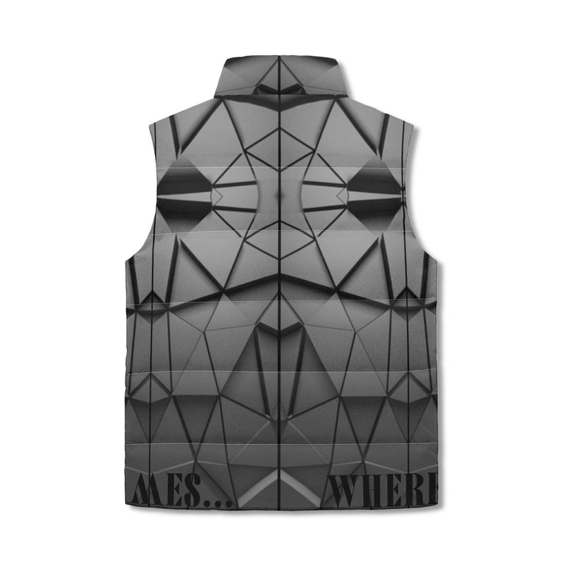 Men's Unisex Lightweight All Over Printing Stand Collar Zip Up Puffer Vest