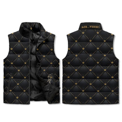 Men's Unisex Lightweight All Over Printing Stand Collar Zip Up Puffer Vest