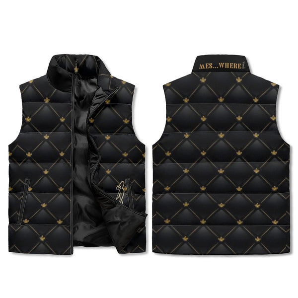 Men's Unisex Lightweight All Over Printing Stand Collar Zip Up Puffer Vest