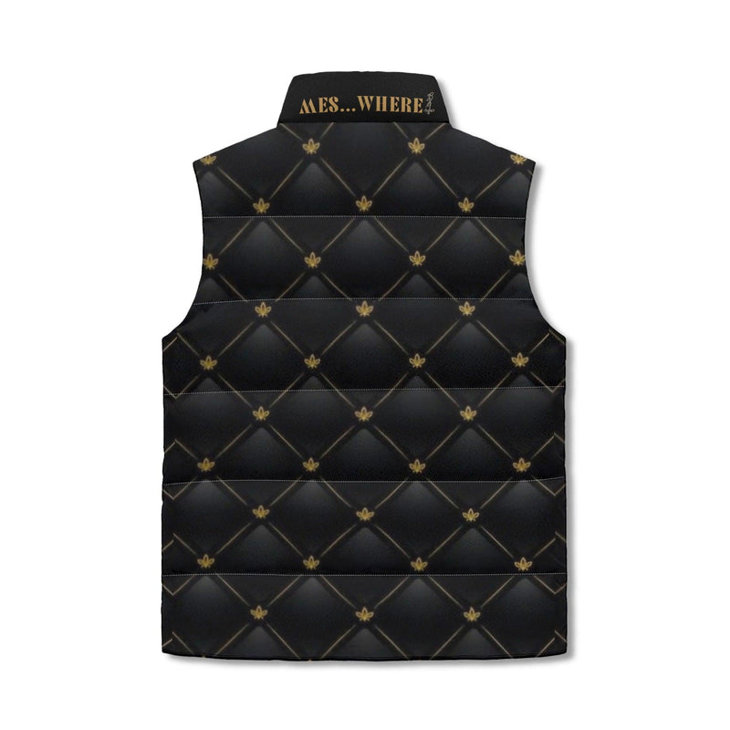 Men's Unisex Lightweight All Over Printing Stand Collar Zip Up Puffer Vest
