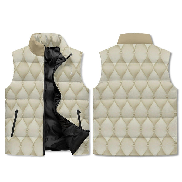 Women's Unisex Lightweight All Over Printing Stand Collar Zip Up Puffer Vest