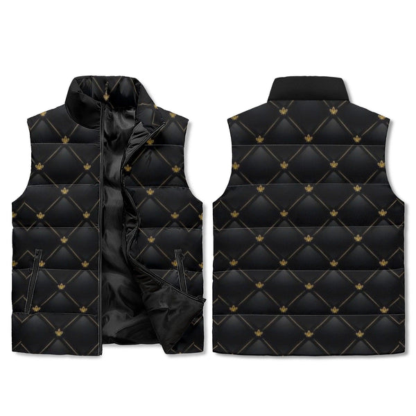 Men's Unisex Lightweight All Over Printing Stand Collar Zip Up Puffer Vest
