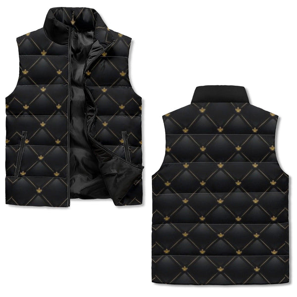 Men's Unisex Lightweight All Over Printing Stand Collar Zip Up Puffer Vest