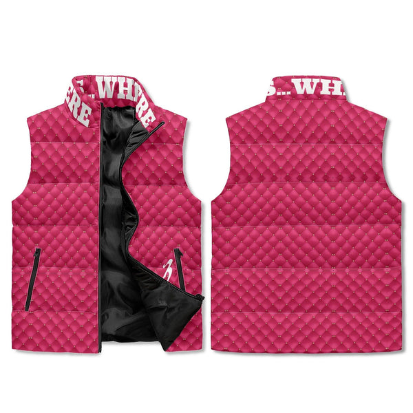 Women's Unisex Lightweight All Over Printing Stand Collar Zip Up Puffer Vest