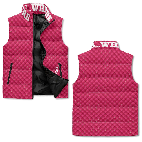 Women's Unisex Lightweight All Over Printing Stand Collar Zip Up Puffer Vest