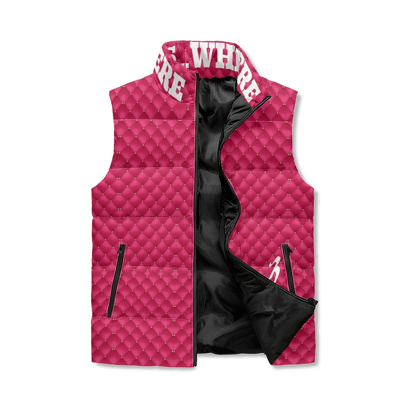 Women's Unisex Lightweight All Over Printing Stand Collar Zip Up Puffer Vest