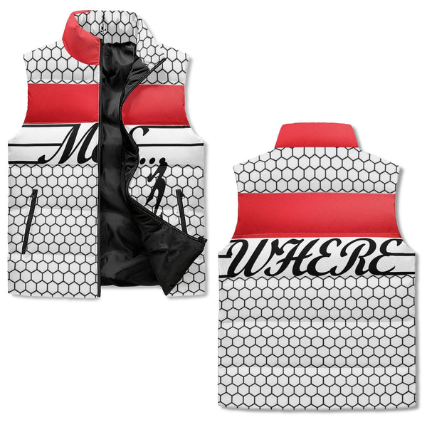 Men's Unisex Lightweight All Over Printing Stand Collar Zip Up Puffer Vest