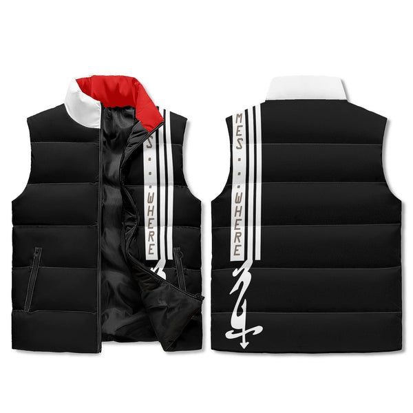 Men's Unisex Lightweight All Over Printing Stand Collar Zip Up Puffer Vest