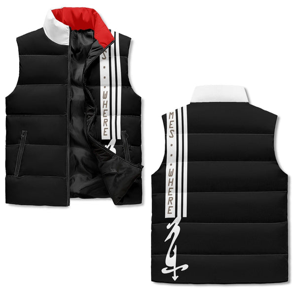 Men's Unisex Lightweight All Over Printing Stand Collar Zip Up Puffer Vest