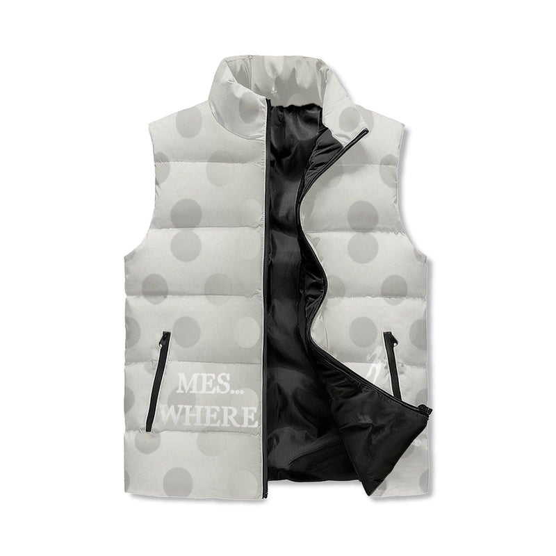 Women's Unisex Lightweight All Over Printing Stand Collar Zip Up Puffer Vest