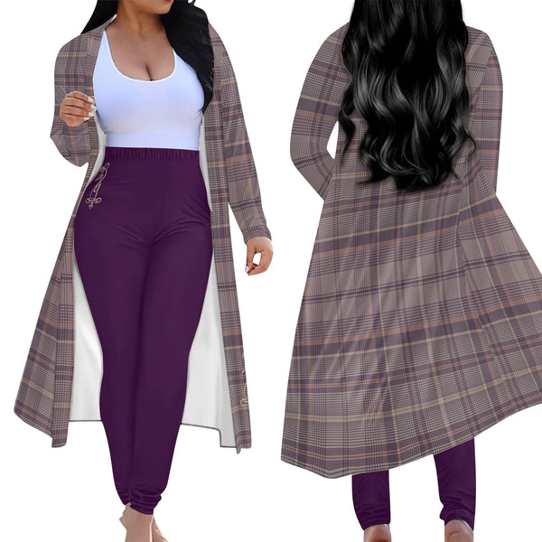 Women's Long Sleeve Cardigan and Leggings 2pcs