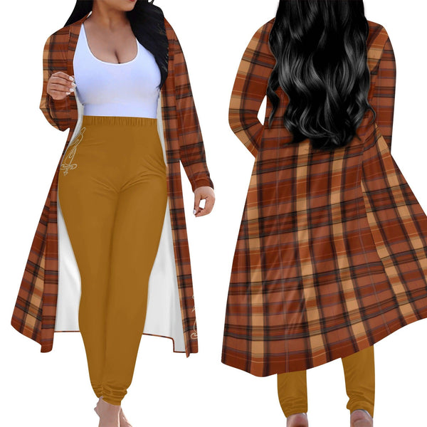 Women's Long Sleeve Cardigan and Leggings 2pcs