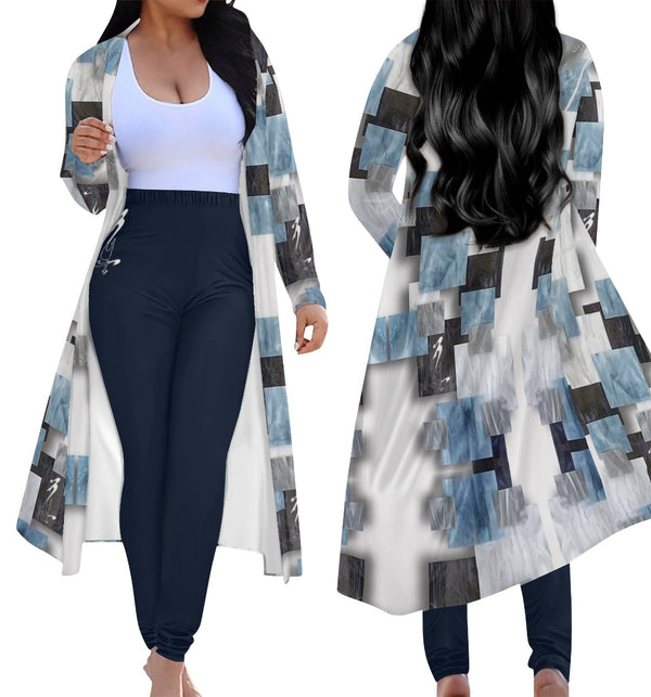 Women's Long Sleeve Cardigan and Leggings 2pcs