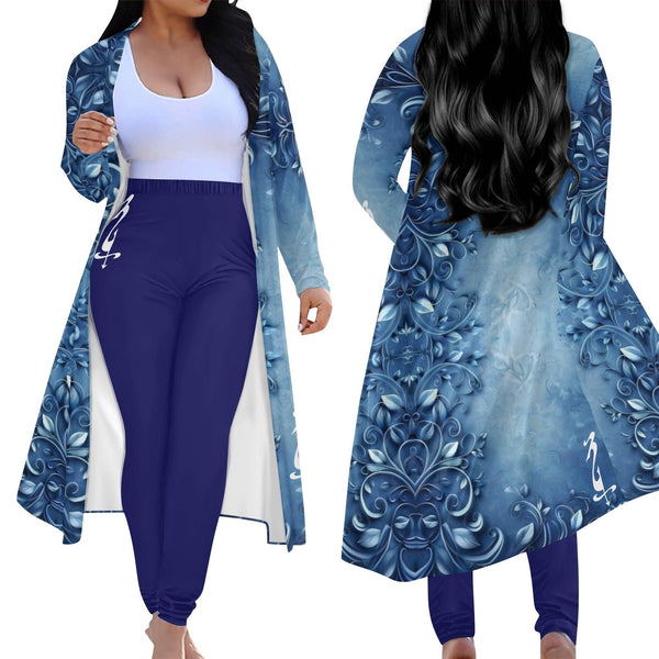 Women's Long Sleeve Cardigan and Leggings 2pcs