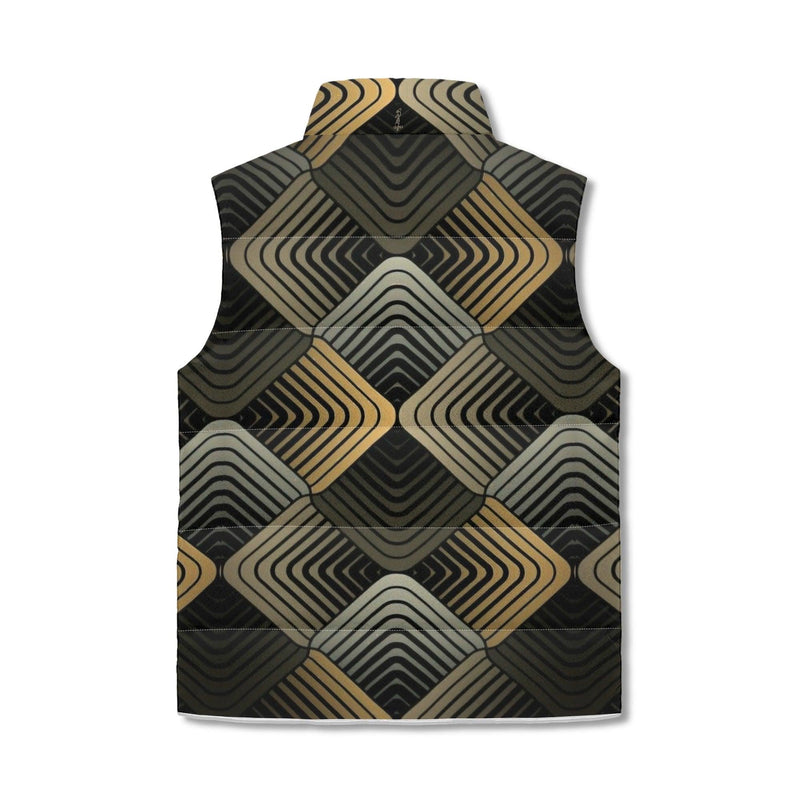 Men's Unisex Lightweight All Over Printing Stand Collar Zip Up Puffer Vest