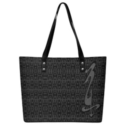 Women's Leather Tote Bag with Front Zipper Pocket