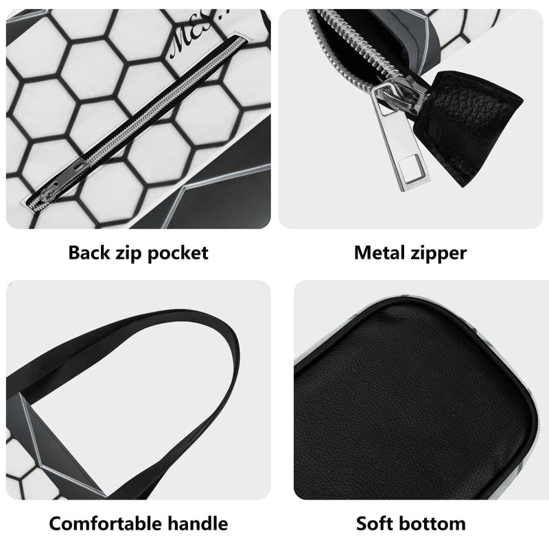 Women's Leather Tote Bag with Front Zipper Pocket