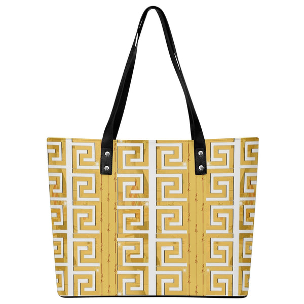 Women's Leather Tote Bag with Front Zipper Pocket