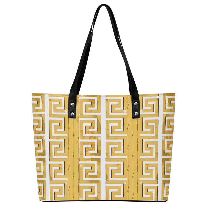 Women's Leather Tote Bag with Front Zipper Pocket