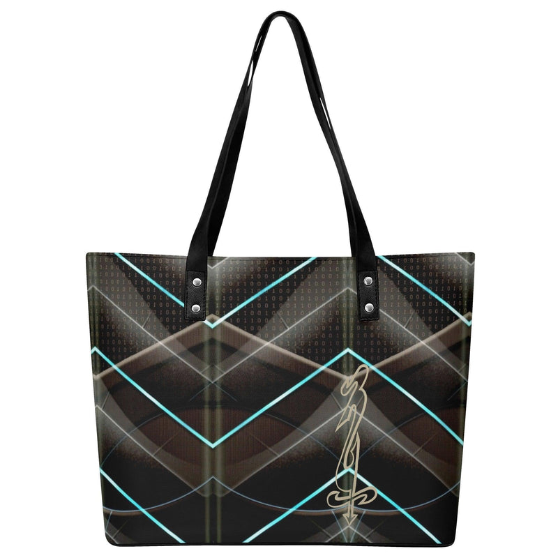 Women's Leather Tote Bag with Front Zipper Pocket