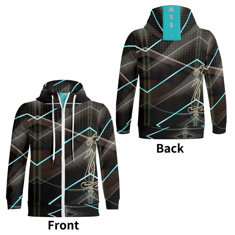 Unisex Men's/Women's Full Zip Turtleneck Hoodie Streetwear - MES...Where