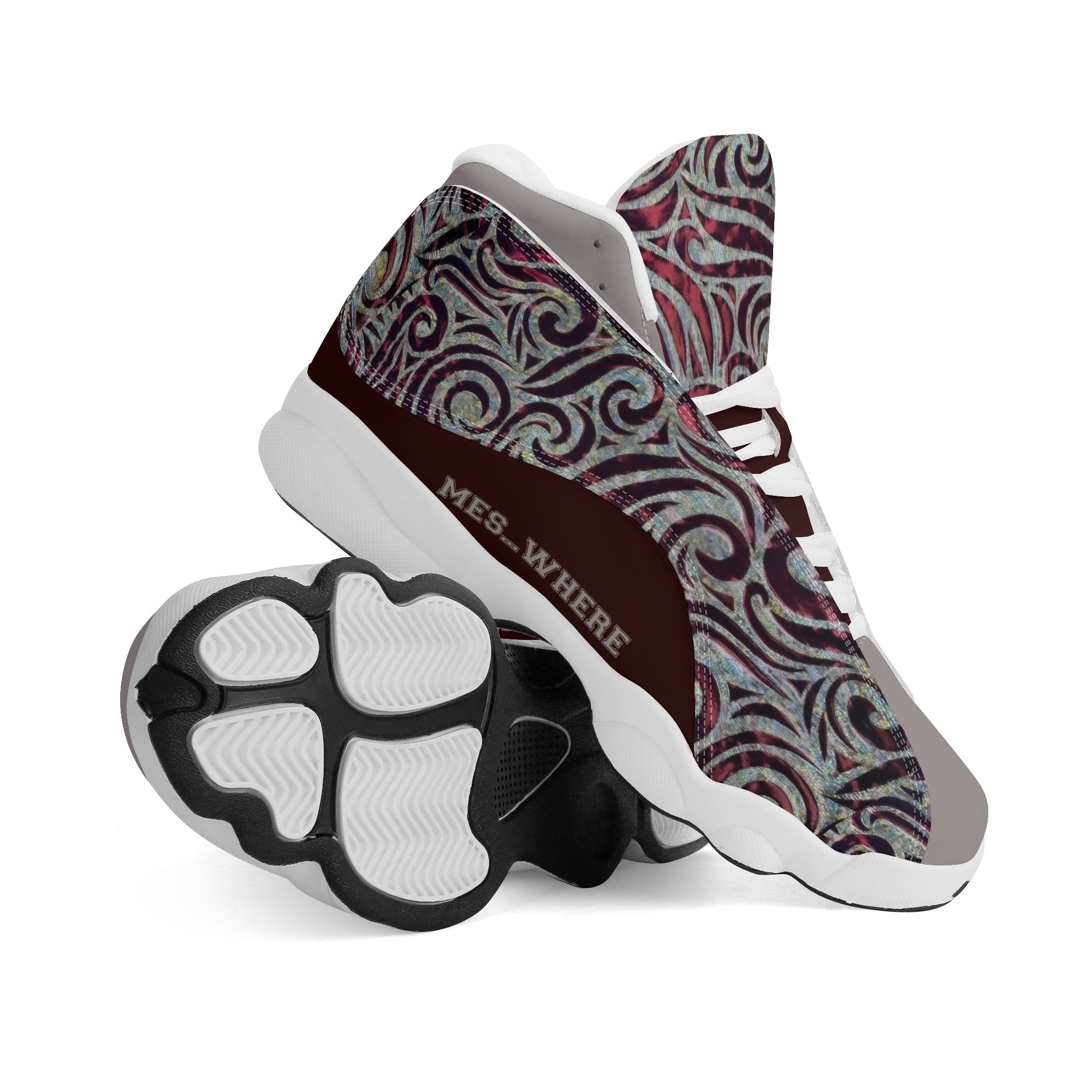Men's Leather Printed Basketball Shoe