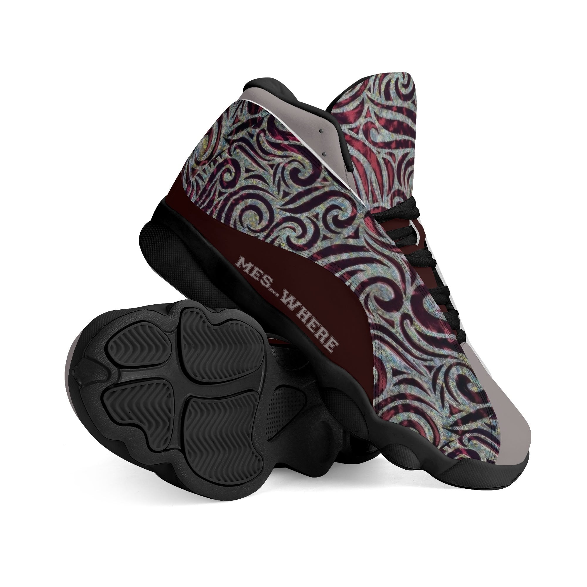 Men's Leather Printed Basketball Shoe