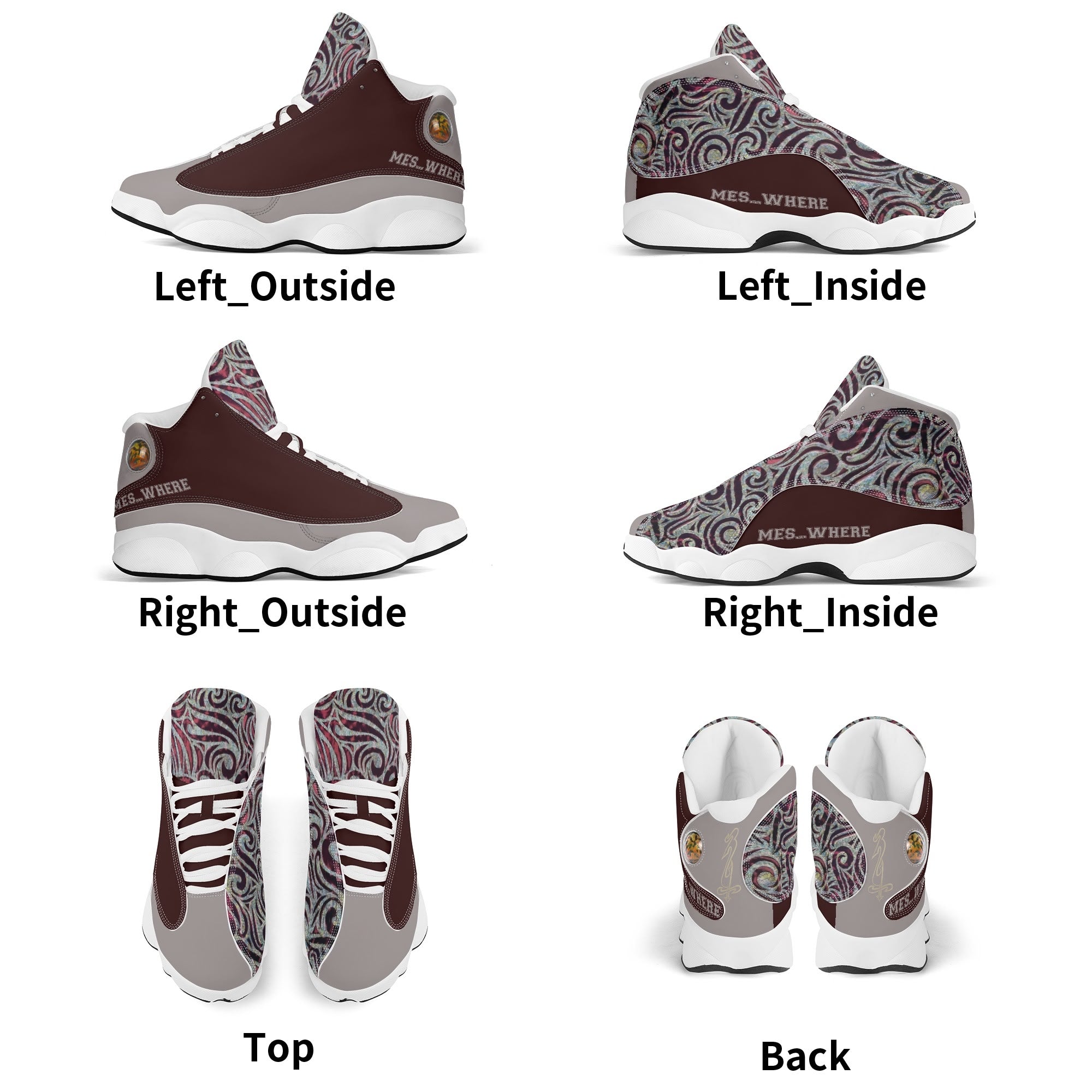 Men's Leather Printed Basketball Shoe