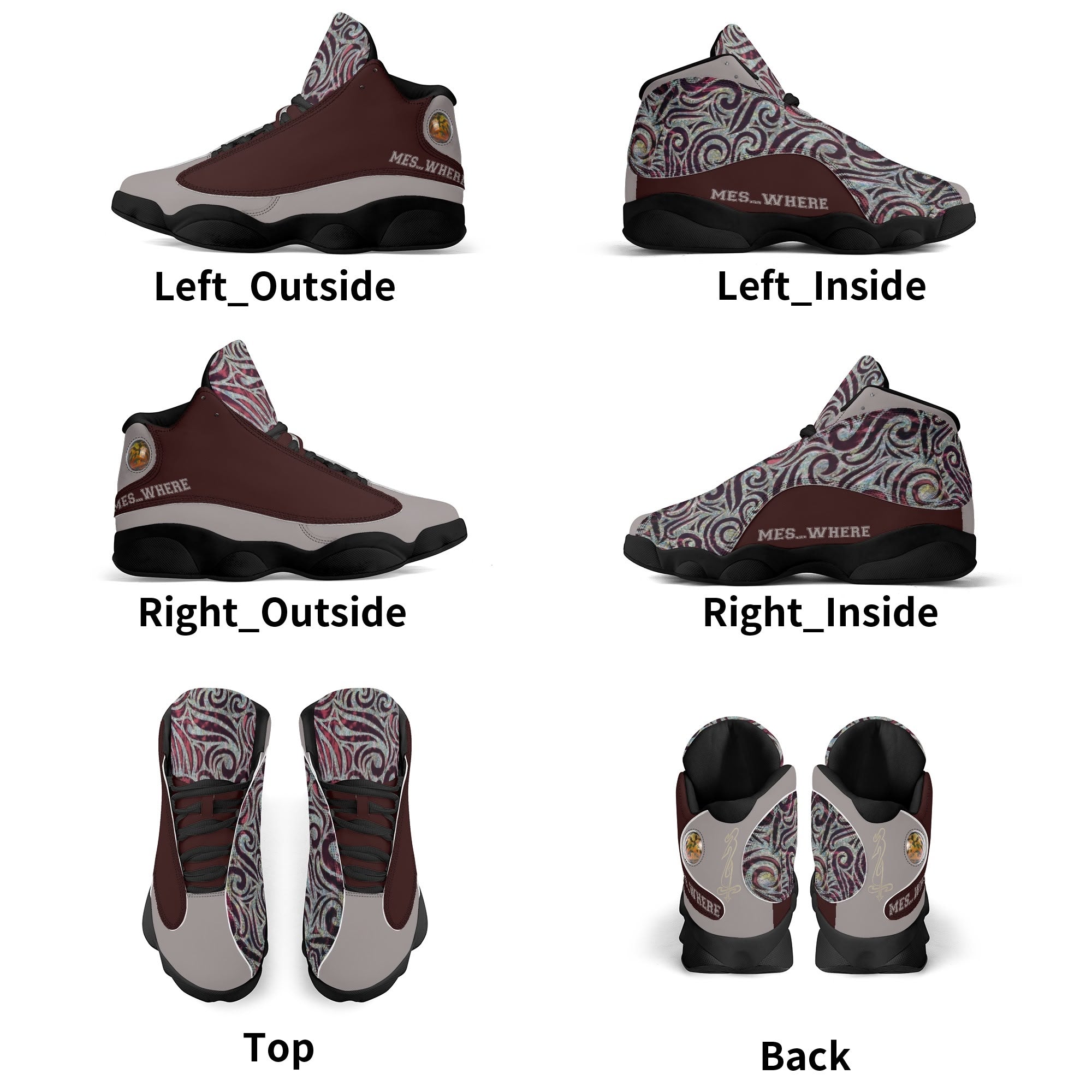 Men's Leather Printed Basketball Shoe