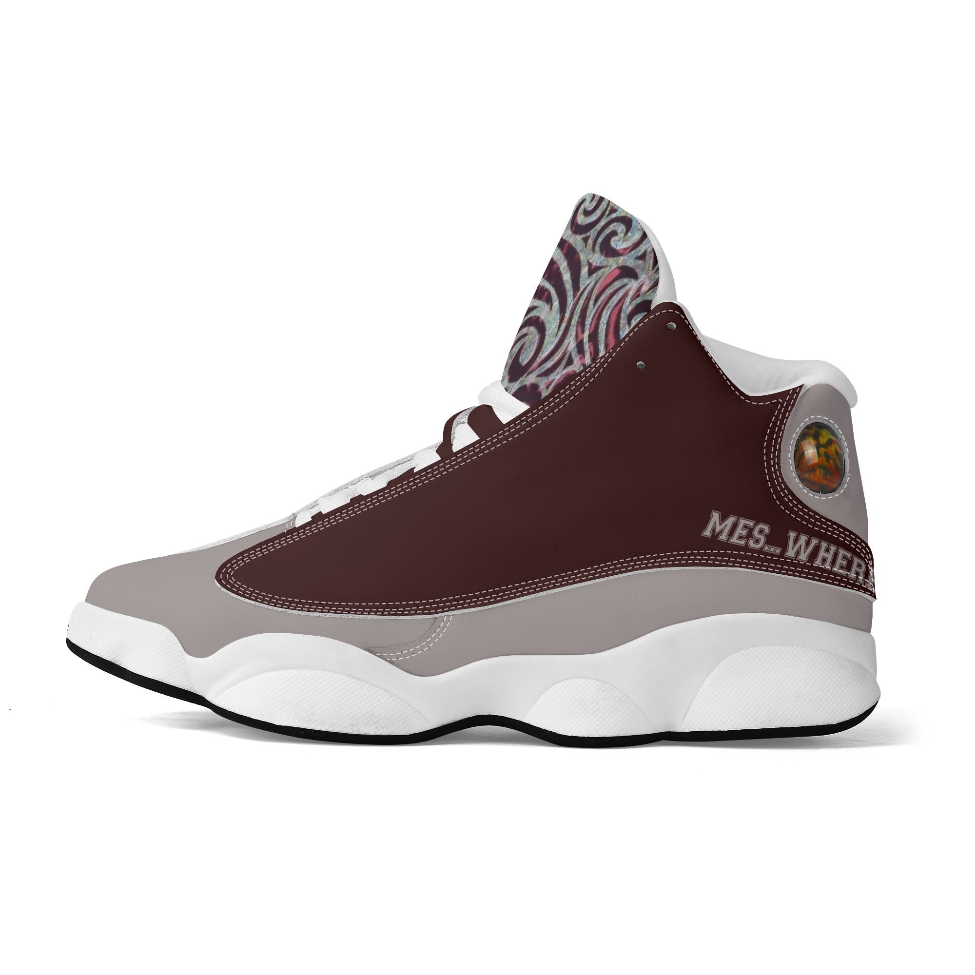 Men's Leather Printed Basketball Shoe