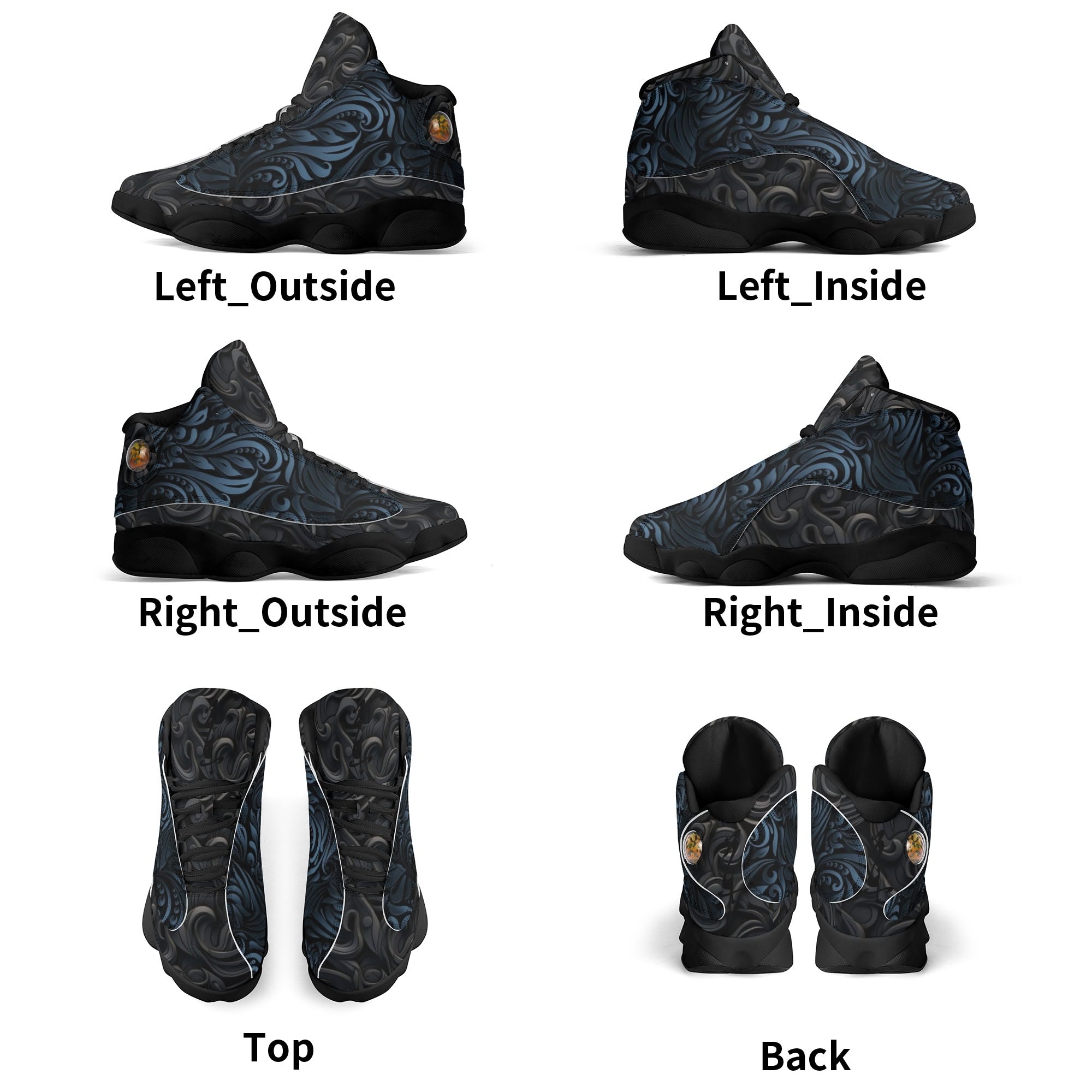 Men's Leather Printed Basketball Shoe