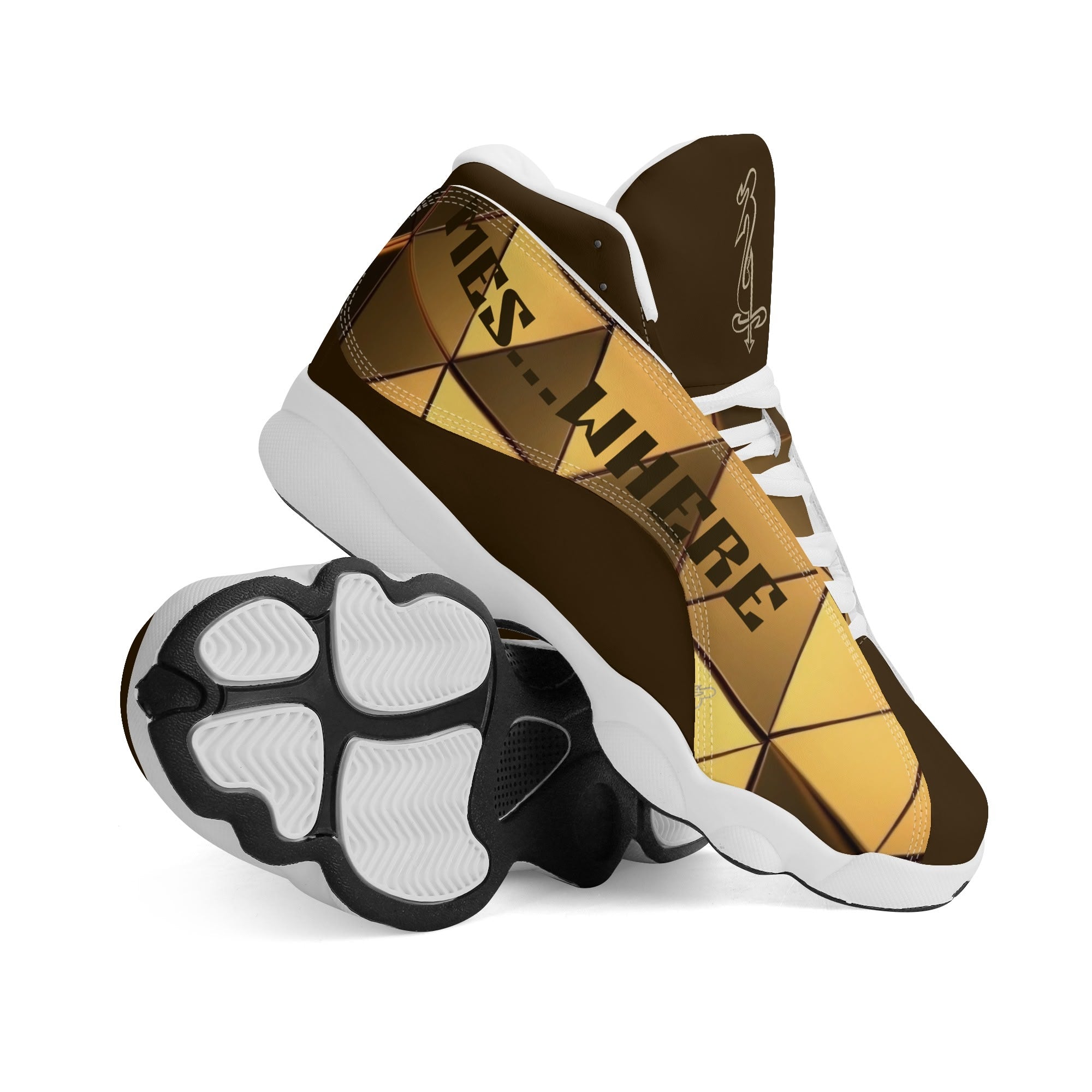 Men's Leather Printed Basketball Shoe