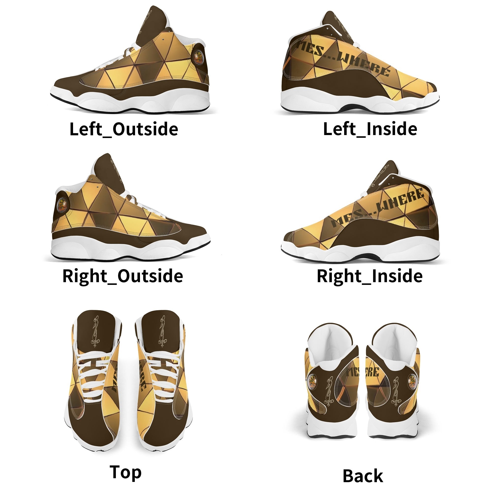 Men's Leather Printed Basketball Shoe