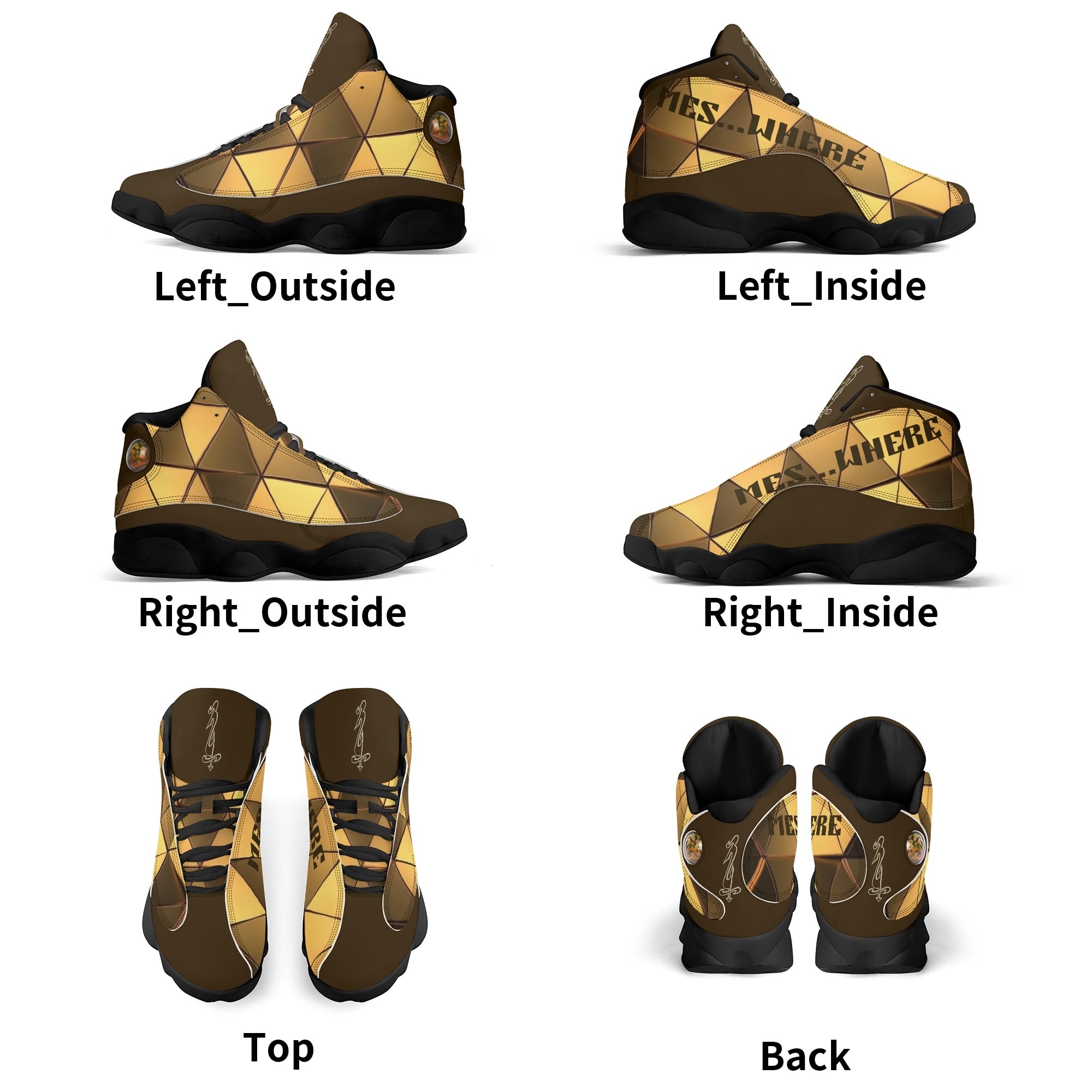 Men's Leather Printed Basketball Shoe