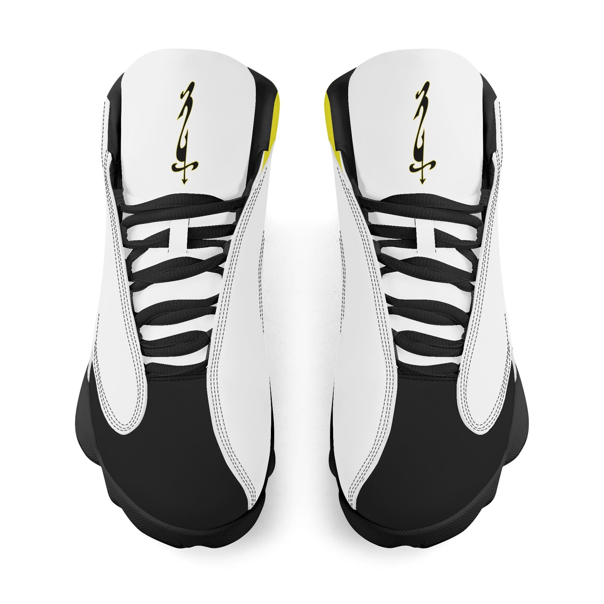 Mens White Black Outsole PU Leather Basketball Shoes - MES...Where