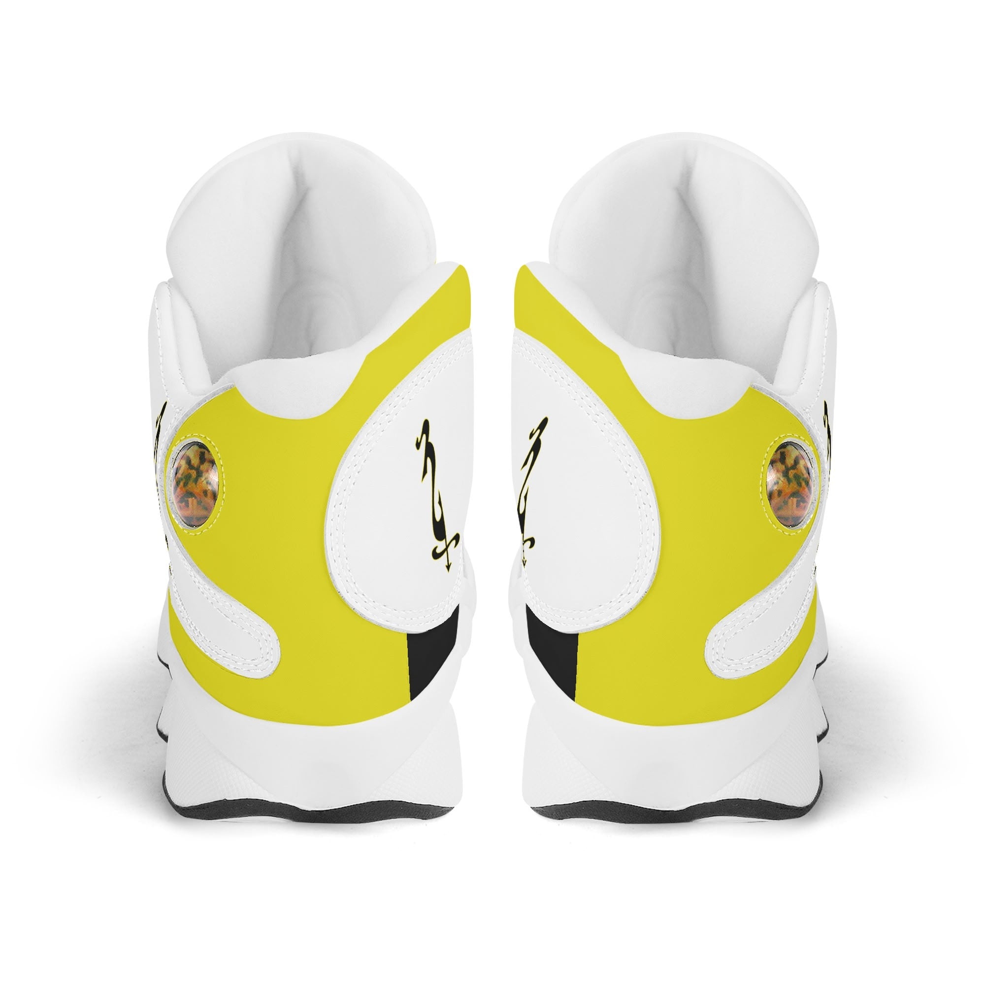 Mens White Black Outsole PU Leather Basketball Shoes - MES...Where