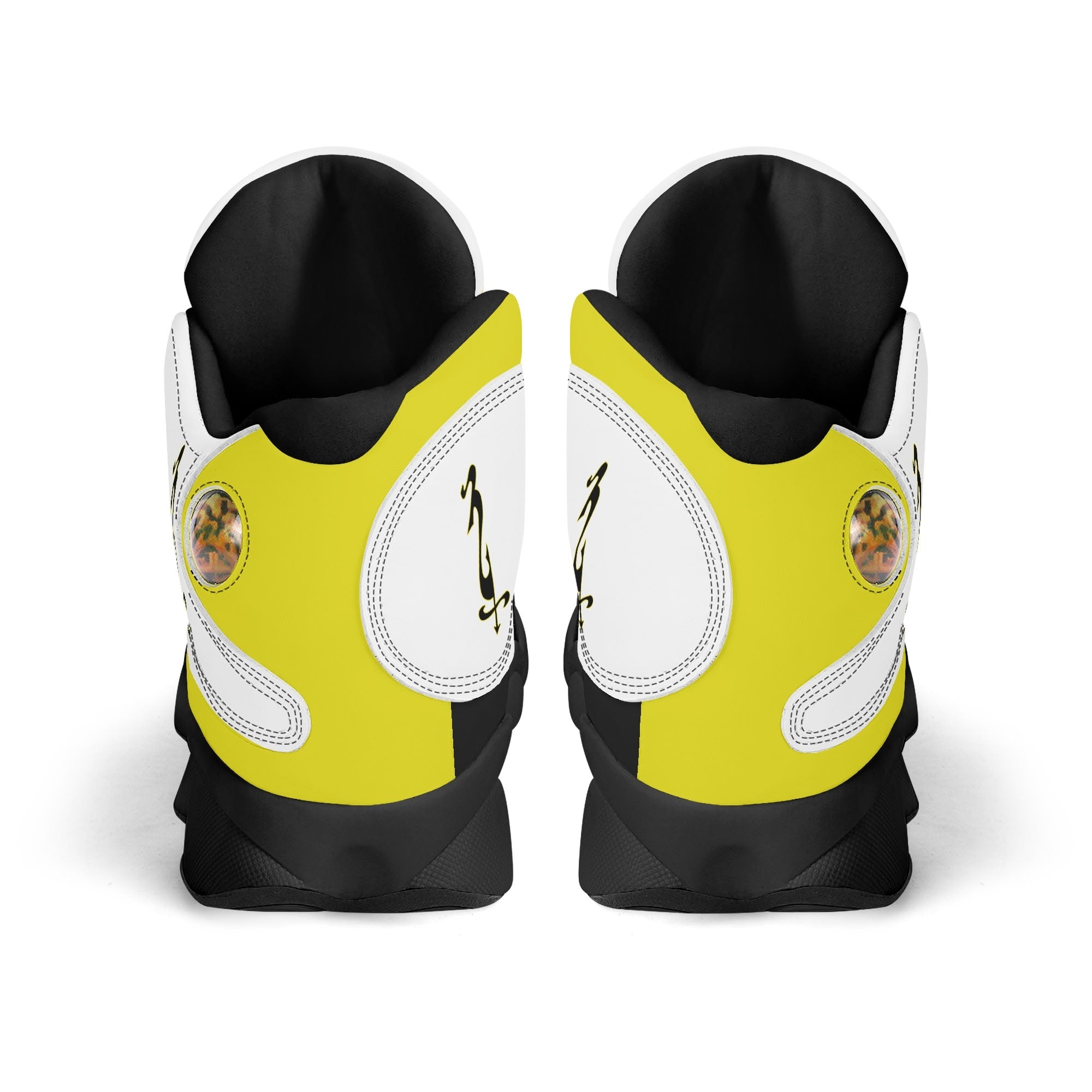 Mens White Black Outsole PU Leather Basketball Shoes - MES...Where