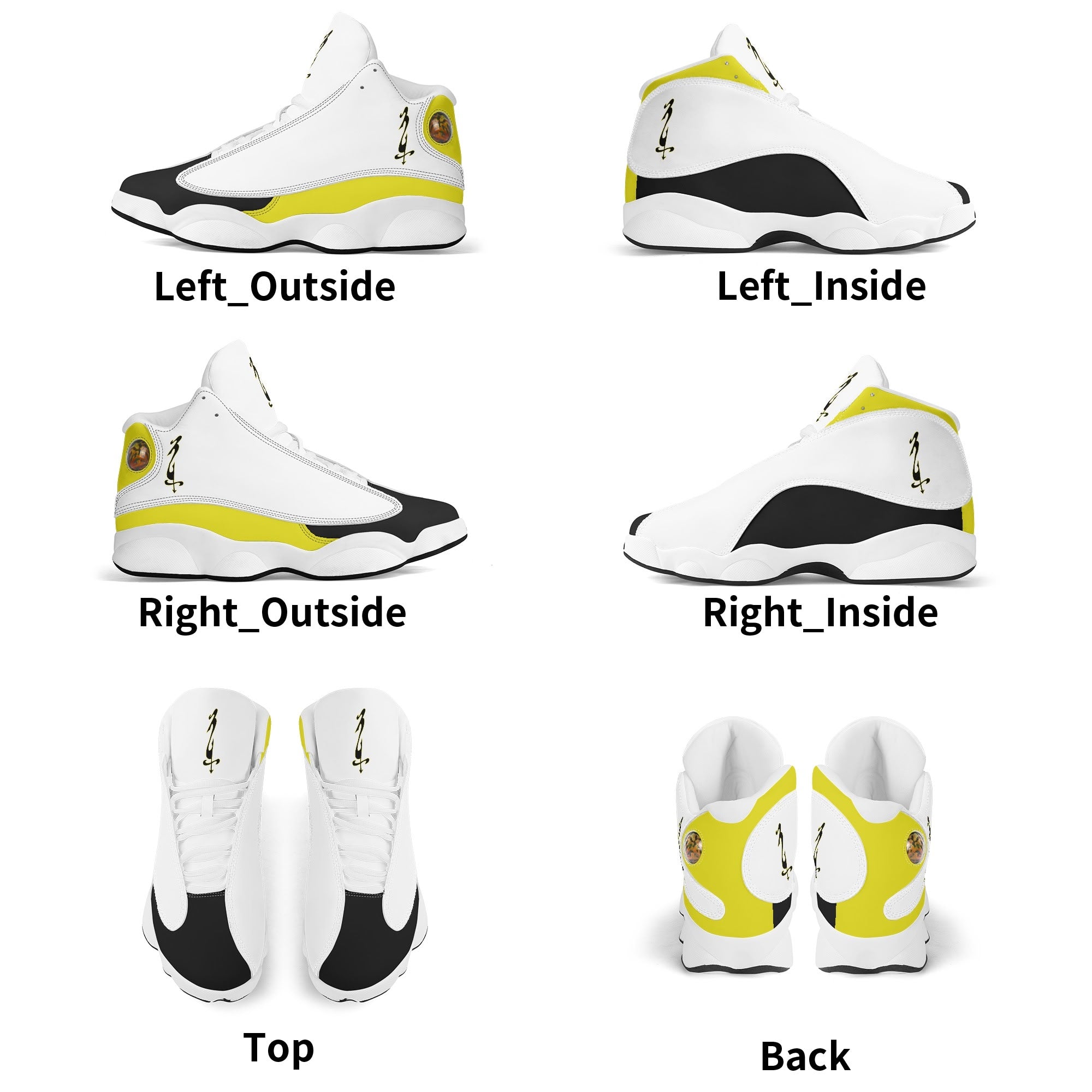 Mens White Black Outsole PU Leather Basketball Shoes - MES...Where